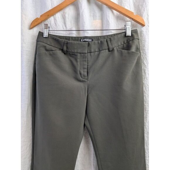 Express Editor pants dark green women's size 4R straight leg mid rise L6 - Picture 2 of 9